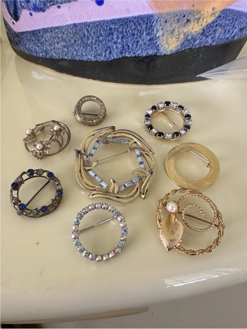 Victorian to vintage  Circle Brooches